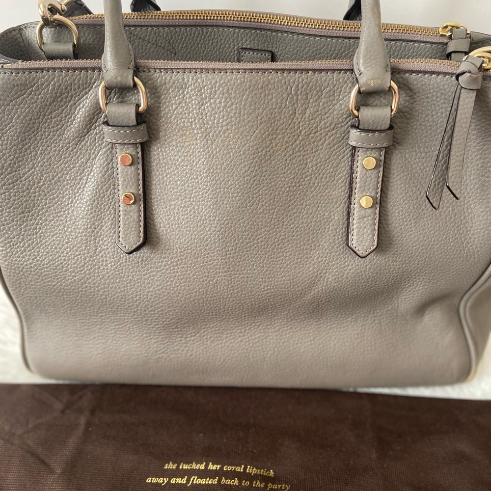 SOLD - KATE SPADE MULBERRY STREET LEIGHANN SATCHEL WITH SHOULDER STRAP - GRAY - Picture 9 of 13